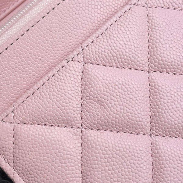 9606821 07 Chanel Chain Wallet Matelasse Coco Mark Caviar Skin Quilting A33814