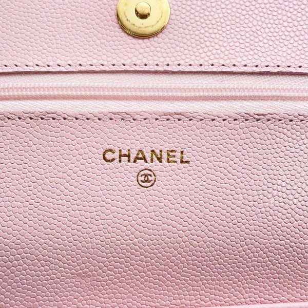 9606821 11 Chanel Chain Wallet Matelasse Coco Mark Caviar Skin Quilting A33814