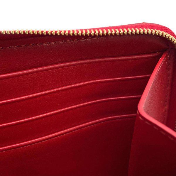 9607019 07 Celine Long Wallet C Charm Red Quilted Long Wallet Red