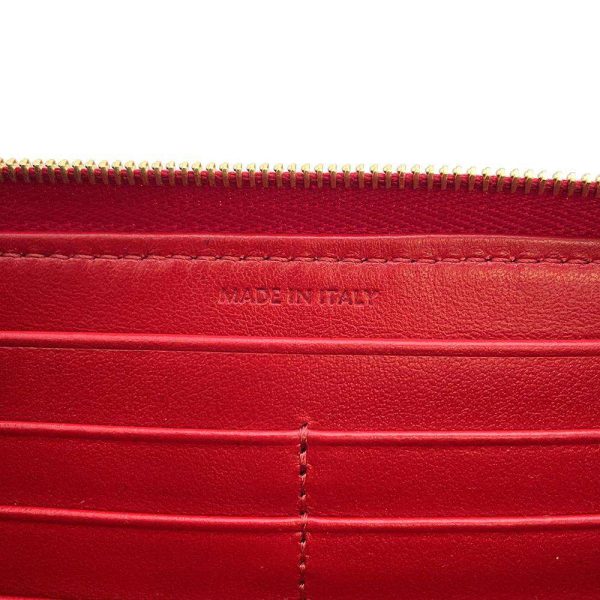 9607019 11 Celine Long Wallet C Charm Red Quilted Long Wallet Red