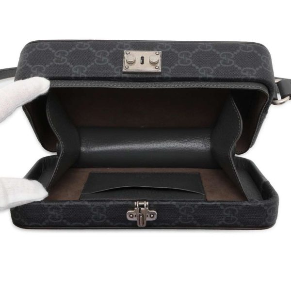 9607248 05 Gucci Interlocking G GG Supreme Shoulder Bag Black