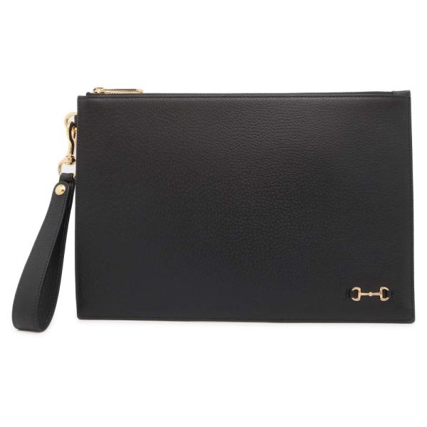 9607255 01 Gucci clutch bag horsebit bag black