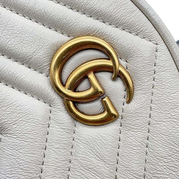 9607262 12 Gucci Round Mini Shoulder Chain Bag White