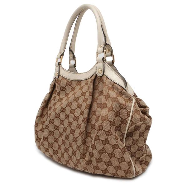 9607408 02 Gucci Sukey GG Tote Bag White