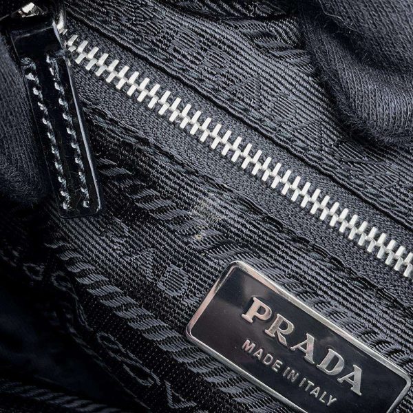 9607460 07 Prada Shoulder Bag Nylon Patent PRADA One Shoulder Black