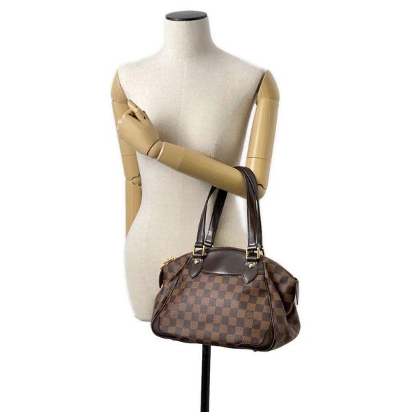 9607729 04 Louis Vuitton Verona PM Handbag Damier Ebene Brown