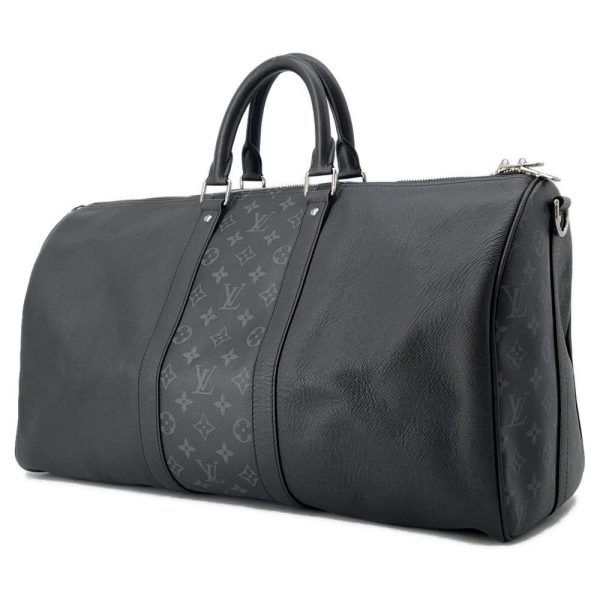 9607996 02 Louis Vuitton Taiga Eclipse Keepall Bandouliere 50 Black