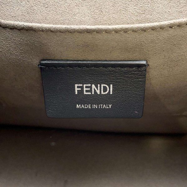 9608276 15 Fendi Mini Canai F Chain Shoulder Bag Black