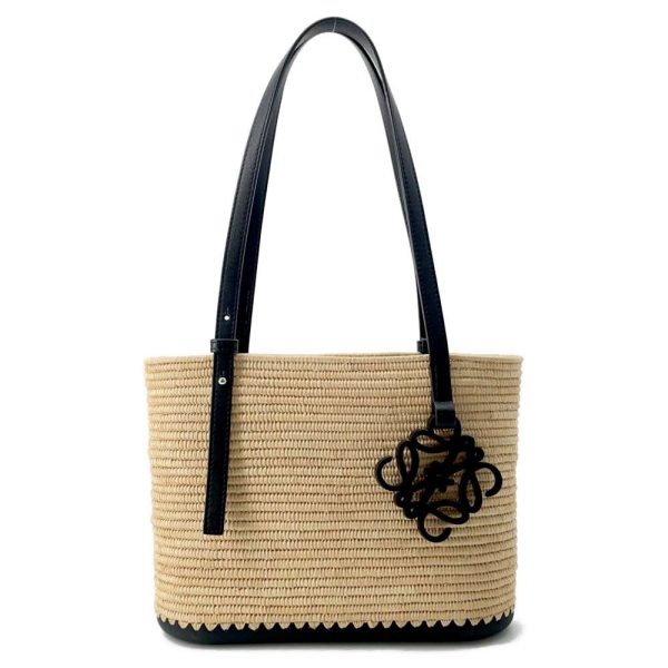 9608603 01 LOEWE Raffia Square Bucket Tote Bag