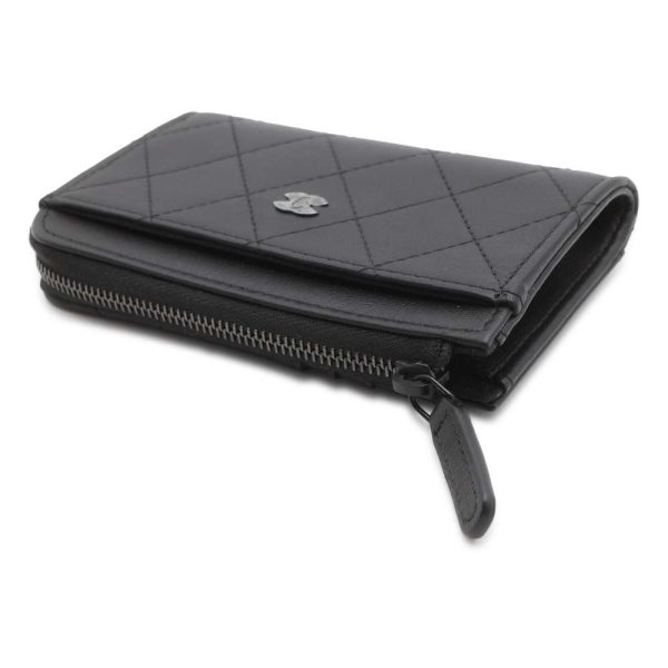 9610347 02 CHANEL Coin Case Case Grained Calf CocoMark Black