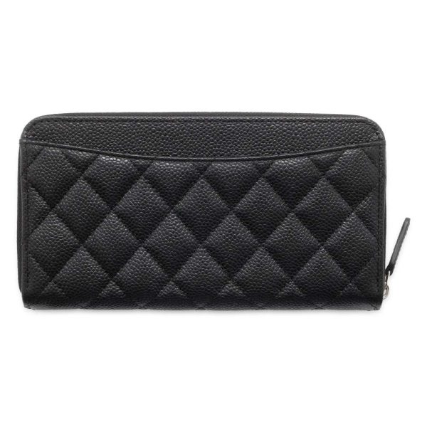 9611696 03 CHANEL Long Zip Wallet CocoMark Matelasse Caviar Quilting