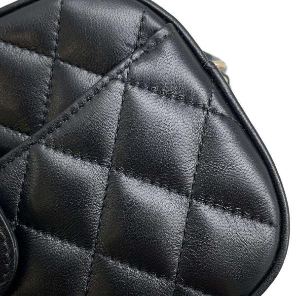 9614765 08 CHANEL Chain Shoulder Bag Matelasse Cocomark Lambskin Bag Pochette Black