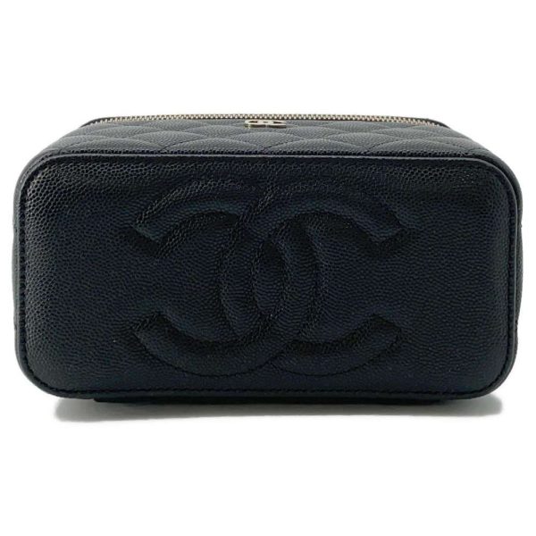 9615687 03 CHANEL Chain Bag Vanity Case Cocomark Caviar Skin Black