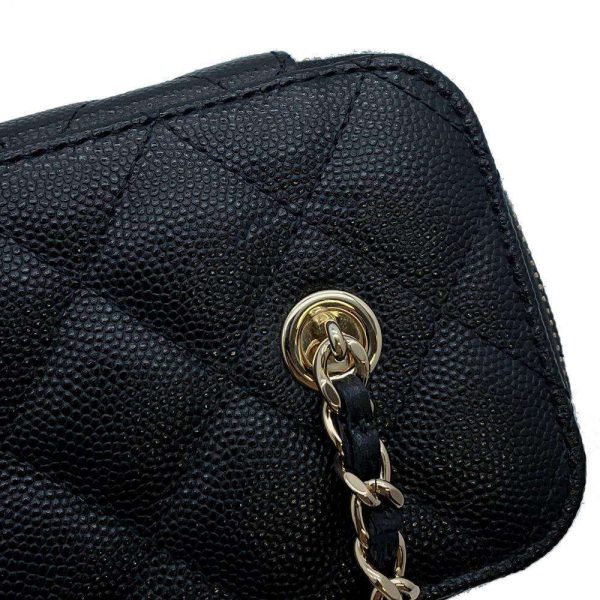 9615687 08 CHANEL Vanity Matelasse Lambskin Chain Shoulder Bag Black