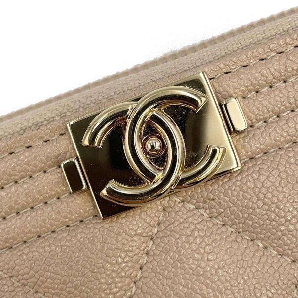 9617803 09 CHANEL Long Wallet Boy CocoMark Matelasse Zip Wallet