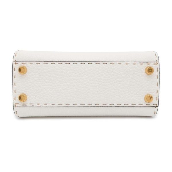 9619173 03 FENDI Handbag Mini Peekaboo Stitch Calf 2way Bag White