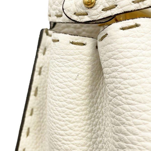 9619173 07 FENDI Handbag Mini Peekaboo Stitch Calf 2way Bag White