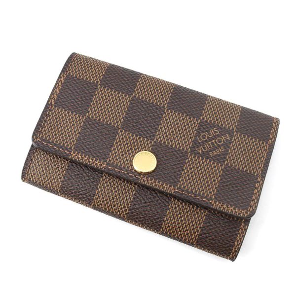 9621077 01 Louis Vuitton Key Case 6 Rows Damier Ebene Multicle 6 Brown Metal Fittings