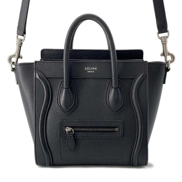 9621749 01 Celine Luggage Nano Shopper Handbag Black