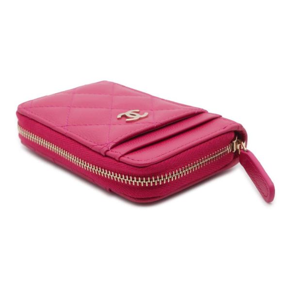 9623743 02 CHANEL Coin Case Zip Wallet Coco Mark Matelasse Caviar