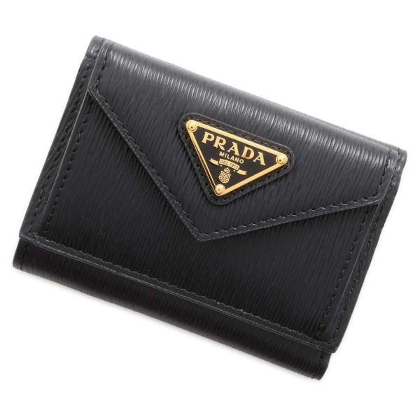 9626584 01 Prada Wallet Saffiano Wallet 1MH021 Wallet Black