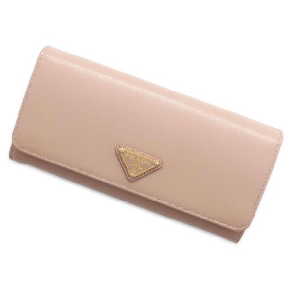 9627413 01 Prada VITELLO Move Long Wallet Card Case Pink Beige