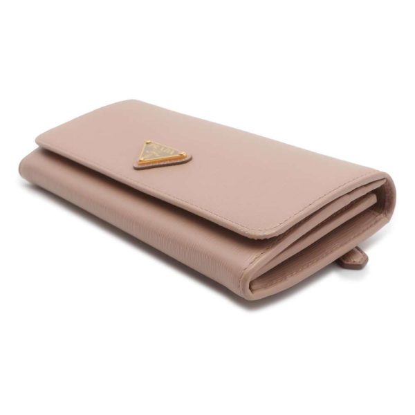 9627413 02 Prada VITELLO Move Long Wallet Card Case Pink Beige