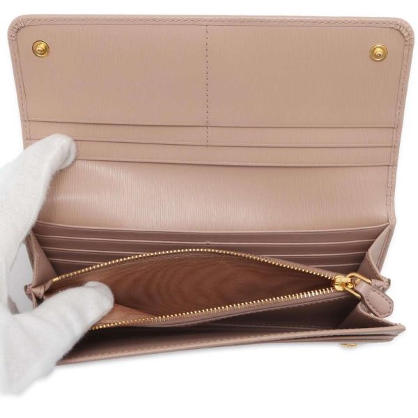 9627413 05 Prada VITELLO Move Long Wallet Card Case Pink Beige