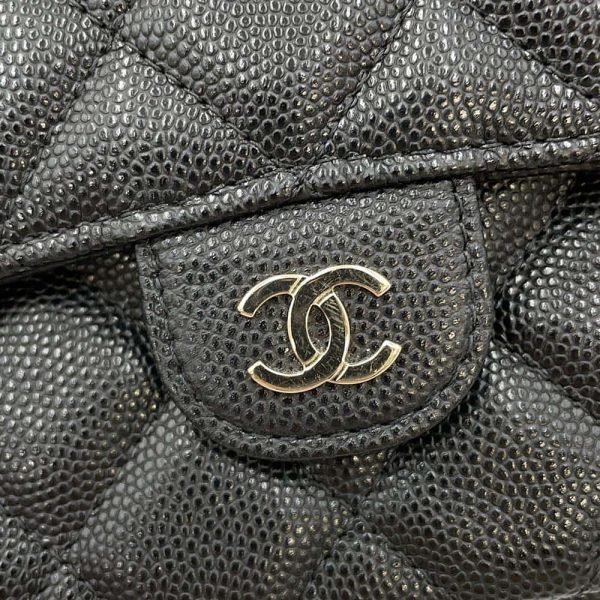 9629868 08 CHANEL Matelasse Cocomark Chain Wallet Shoulder Bag Caviar Skin Black