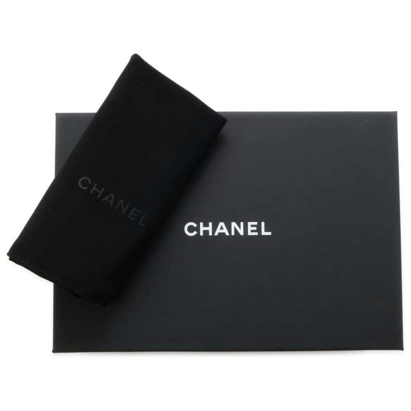 9629868 14 CHANEL Matelasse Caviar Skin Card Case Pass Holder Black