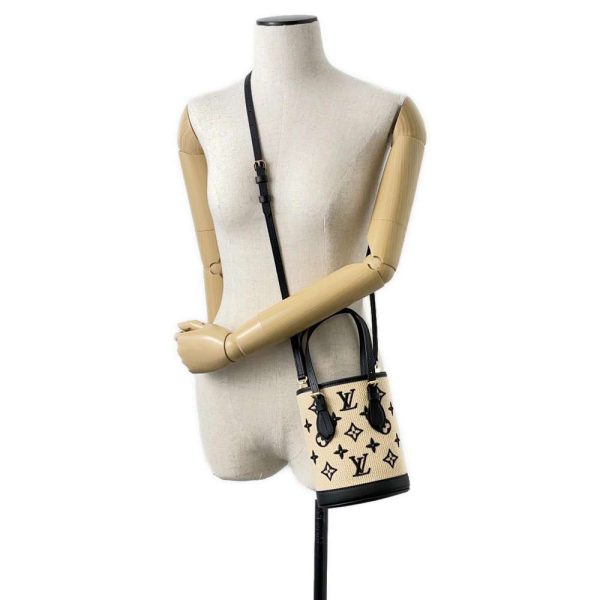 9631014 05 Louis Vuitton Nano Baguette Shoulder Bag Monogram Black