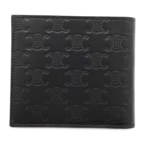 9631410 03 Celine Wallet Triomphe Calfskin Black