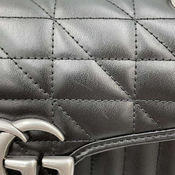 9632288 13 Gucci Chain Shoulder Bag GG Small Quilted Bag Black