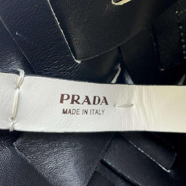 9633162 15 Prada Braided Shoulder Bag White