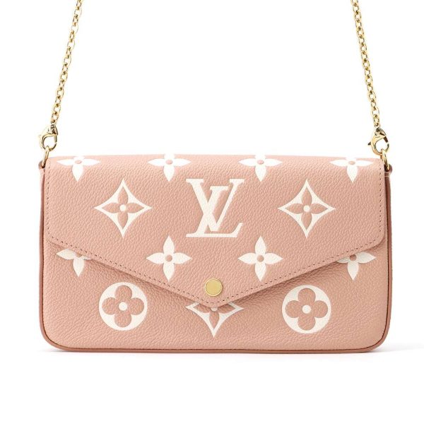 9635760 01 Louis Vuitton Chain Wallet Empreinte Pochette Wallet Pink