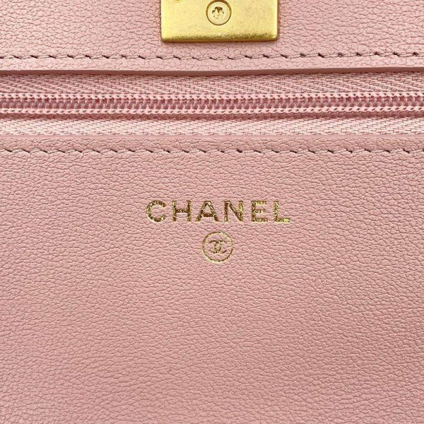 9637979 11 CHANEL Chain Wallet Matelasse Coco Mark Heart Chain Caviar Skin Long Wallet Bag