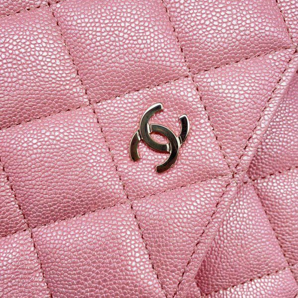 9643307 12 CHANEL Chain Wallet Matelasse Coco Mark Caviar Skin Wallet