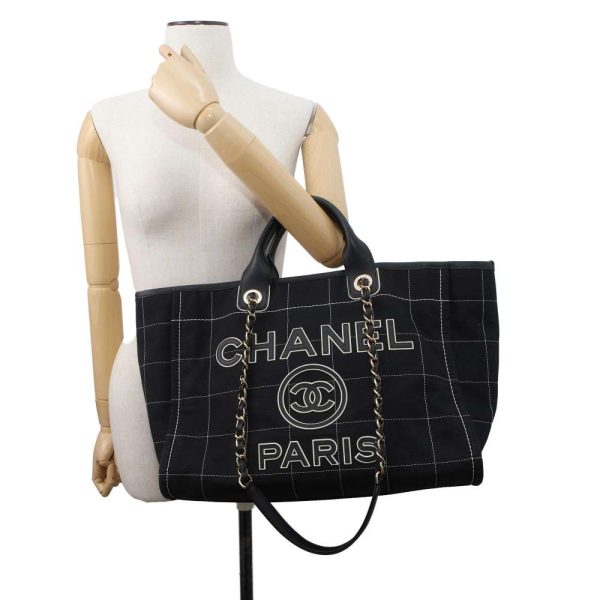 9644922 05 CHANEL Deauville Cocomark Shopping Bag GM 2way Black