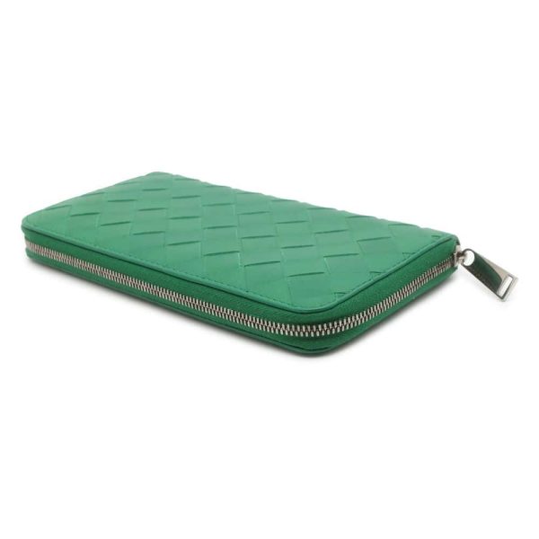 9645110 02 Bottega Veneta Long Wallet Intrecciato Wallet Green