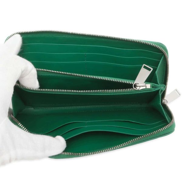 9645110 04 Bottega Veneta Intrecciato Wallet Green