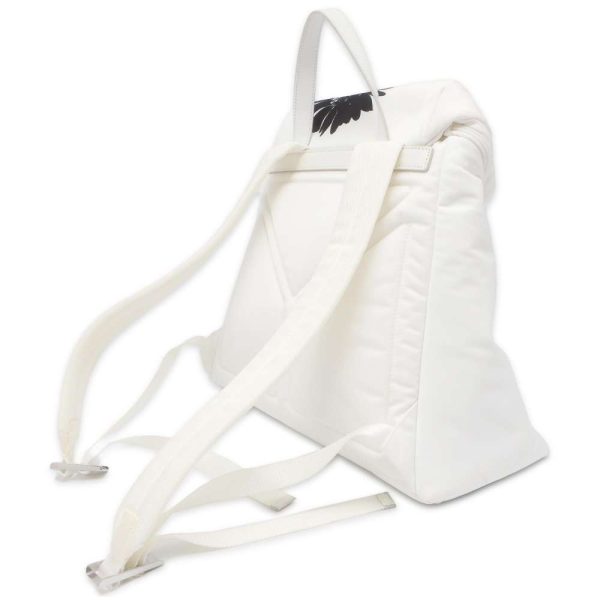 9645615 02 Prada Backpack Signeau Nylon Backpack White