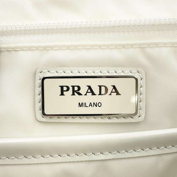 9645615 14 Prada Backpack Signeau Nylon Backpack White