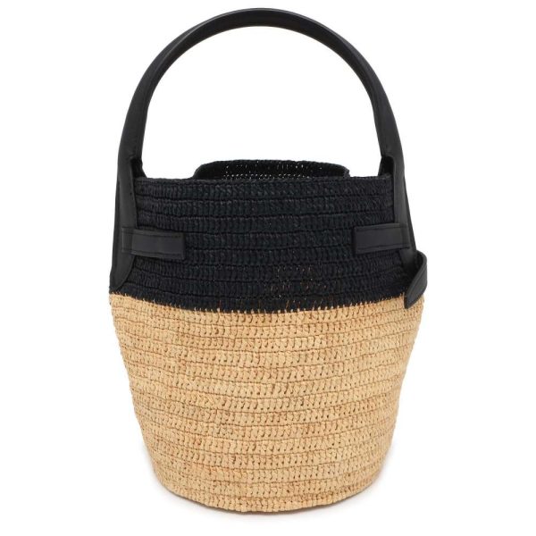 9645899 01 Celine handbag big bag nano bucket raffia 2way shoulder black