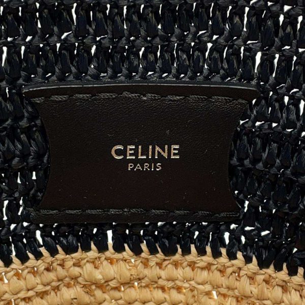 9645899 07 Celine handbag big bag nano bucket raffia 2way shoulder black