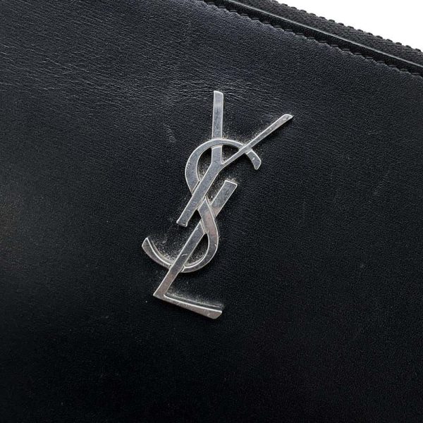 9646070 11 Saint Laurent Paris Monogram Zip Tablet Holder Clutch Bag Black