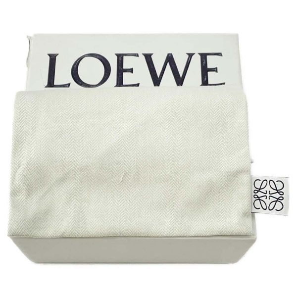 9646254 13 LOEWE Metal Flower Heel Pouch Small White