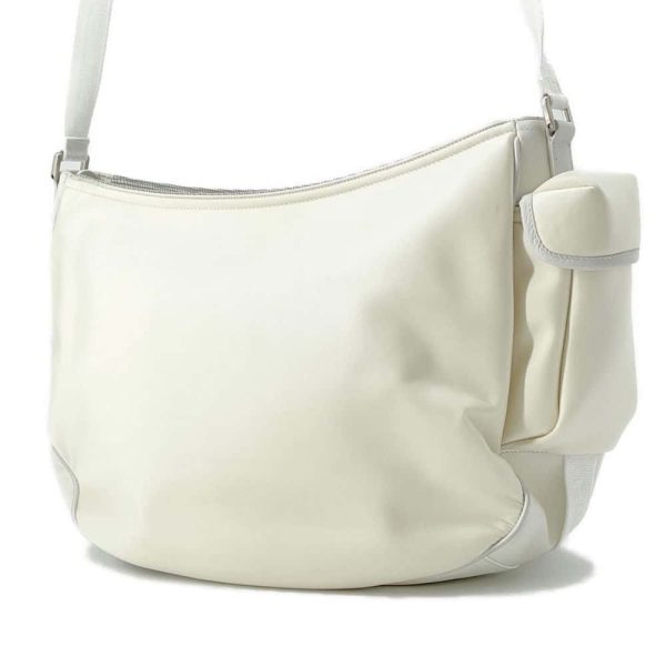 9646292 02 Christian Dior Sakai Collaboration Saddle Soft Shoulder Bag White