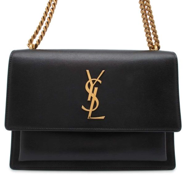 9646346 01 Saint Laurent Paris Sunset Chain Shoulder Bag Black