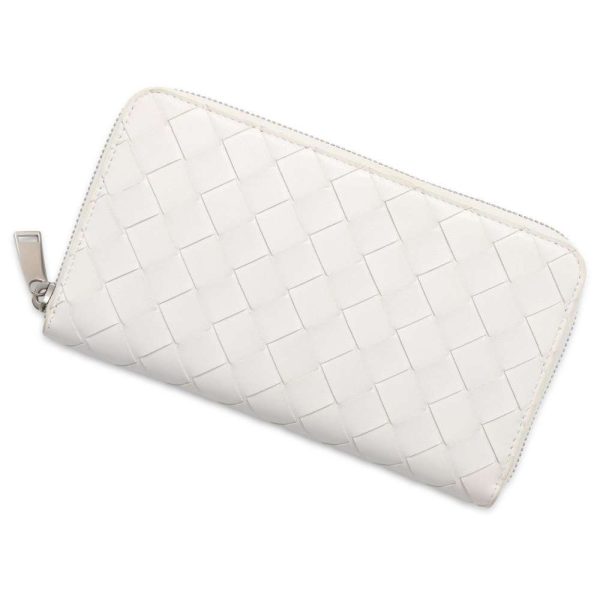 9646421 01 Bottega Veneta Long Wallet Intrecciato White