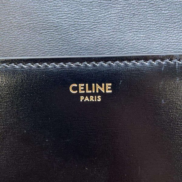 9647732 15 Celine Chain Shoulder Bag Cuile Triomphe Calf Bag Black